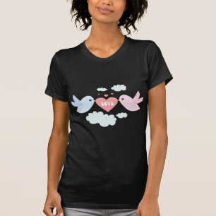 Valentine-Fliegen-Liebe-Vögel T-Shirt