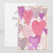 Valentine Floating Hearts Feiertagskarte (Vorne/Hinten)