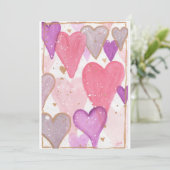 Valentine Floating Hearts Feiertagskarte (Stehend Vorderseite)