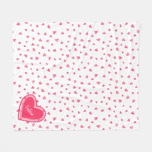 Valentine Floating Hearts Fleecedecke (Vorderseite (Horizontal))
