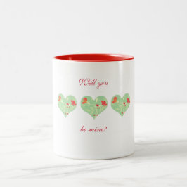 Valentine Floral Heart Tasse