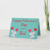Valentine for Dad Elephants and Hearts Karte (Vorderseite)