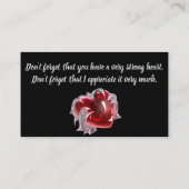 Valentine for strong men made with love visitenkarte (Rückseite)