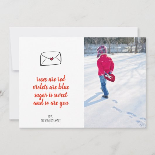 Valentine Foto Cards Feiertagskarte (Vorderseite)