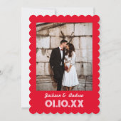 Valentine Foto Rot und Rosa Hochzeit Einladung (Rückseite)