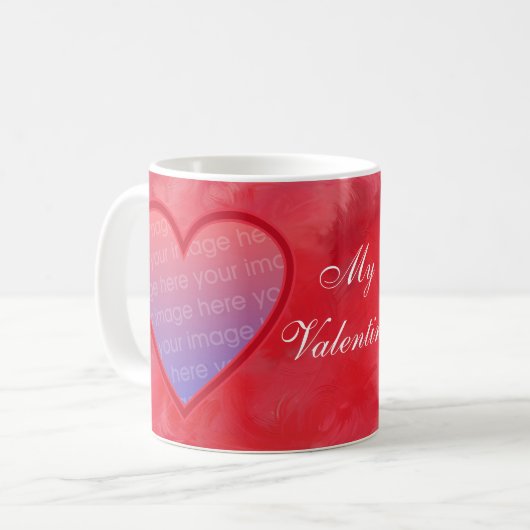 Valentine-Foto-Schablonen-Tasse - besonders Kaffeetasse (Vorderseite Links)