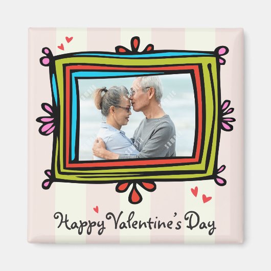 Valentine Foto Template Magnet (Vorne)