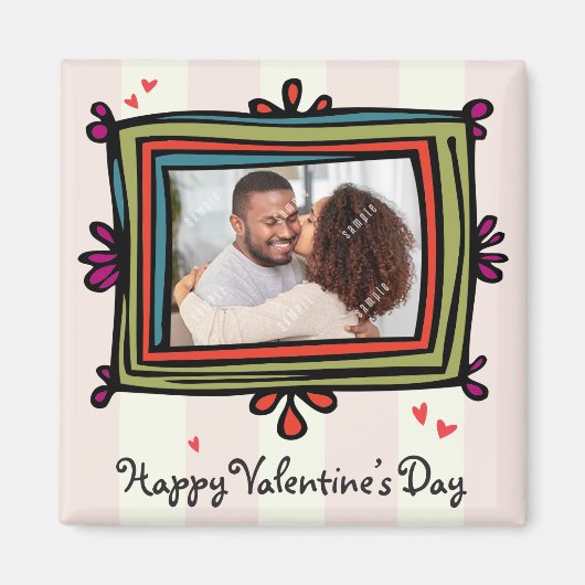 Valentine Foto Template Magnet (Vorne)