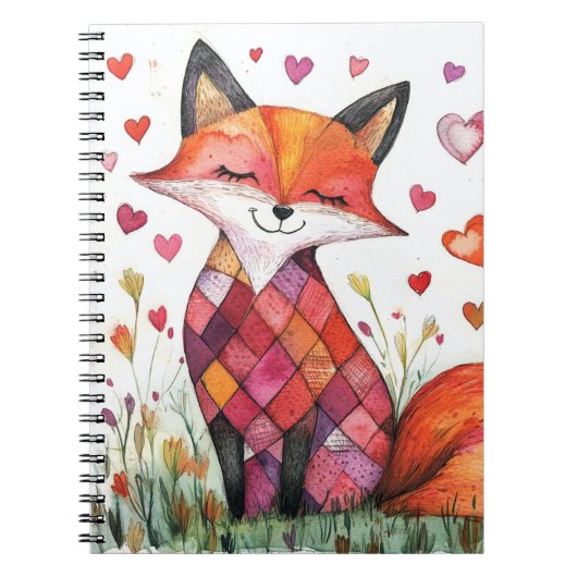 Valentine Fox Card Notizblock (Vorderseite)