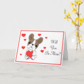 Valentine French Bulldog mit Herz Karte (Gelbe Blume)