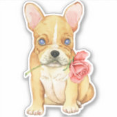 Valentine French Bulldog Vinyl Sticker (Vorderseite)