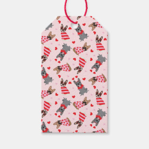 Valentine French Bulldogs Geschenkanhänger