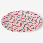 Valentine French Bulldogs Pappteller (Schrägansicht)