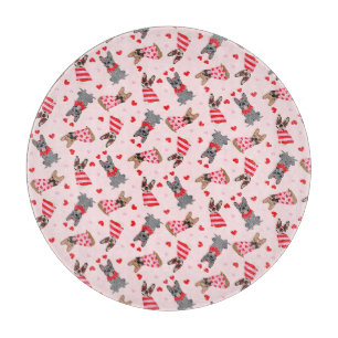 Valentine French Bulldogs Schneidebrett