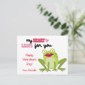 Valentine Frog Herzsprünge Feiertagspostkarte (Stehend Vorderseite)