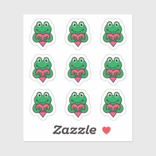 Valentine Frog Liebe Aufkleber (Blatt)