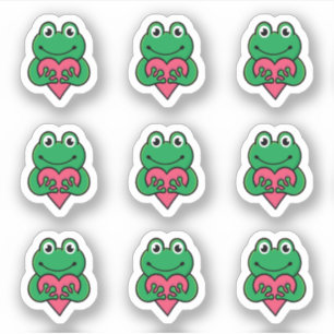 Valentine Frog Liebe Aufkleber