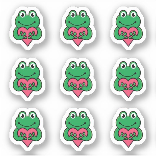 Valentine Frog Liebe Aufkleber (Vorderseite)