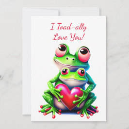 Valentine Frogs Fun Holiday Herz I Liebe Sie Feiertagskarte