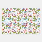 Valentine Frogs Wrapping Paper Sheet Geschenkpapier Set (Vorderseite)