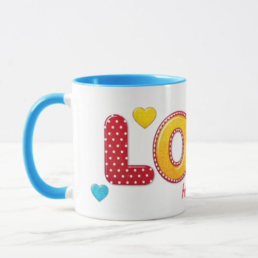 Valentine Fun 3D Mix und PERSONALISIERTER NAME Tasse (Links)