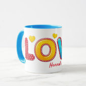Valentine Fun 3D Mix und PERSONALISIERTER NAME Tasse (Vorderseite Links)
