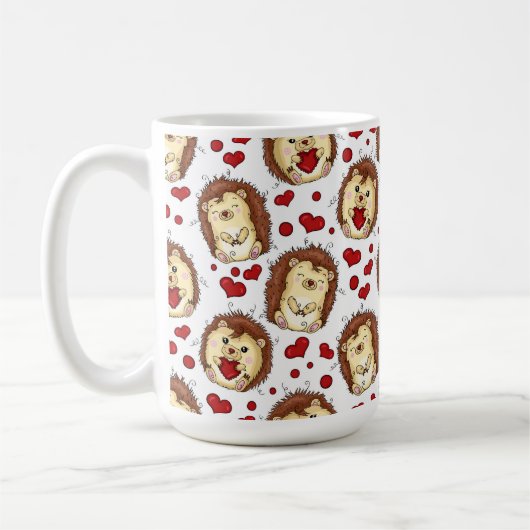Valentine funny hedgehog kaffeetasse (Links)