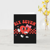 Valentine Funny Six Seven Heart Bow Meme Gen Alpha Karte (Gelbe Blume)