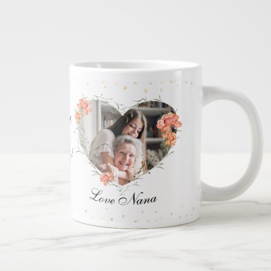Valentine für Großkinder Herzkranz Jumbo-Tasse (Rechts)