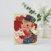 Valentine für Kinder Feiertagspostkarte (Stehend Vorderseite)