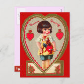 Valentine für Kinder Feiertagspostkarte (Vorne/Hinten)