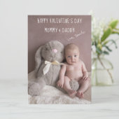 Valentine für Mommy und Daddy Feiertagskarte (Stehend Vorderseite)