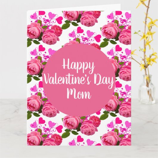 Valentine für Rose der Mama und Herzgruß Karte (Gelbe Blume)