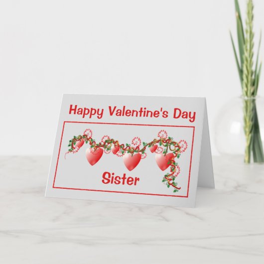 Valentine für Sister Card Feiertagskarte (Vorderseite)