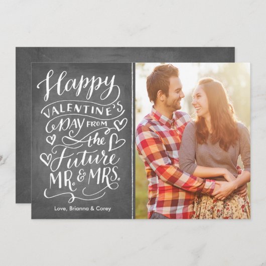 Valentine Future Herr und Frau Foto Save the Date (Vorne/Hinten)