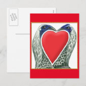 Valentine Game Chickens Feiertagspostkarte (Vorne/Hinten)