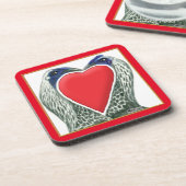 Valentine Game Chickens Getränkeuntersetzer (Linke Seite)