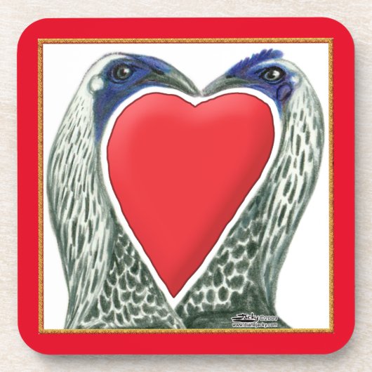 Valentine Game Chickens Getränkeuntersetzer (Vorderseite)