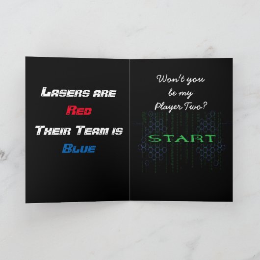 Valentine Gamer Feiertagskarte (Innenseite)