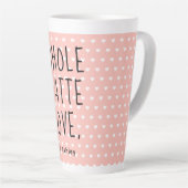 Valentine Ganz Latte Liebe Schwarzes Script Rosa Milchtasse (Rechte Ecke)