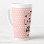 Valentine Ganz Latte Liebe Schwarzes Script Rosa Milchtasse (Linke Ecke)