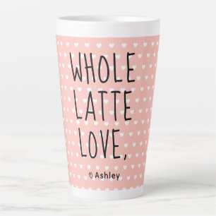 Valentine Ganz Latte Liebe Schwarzes Script Rosa Milchtasse