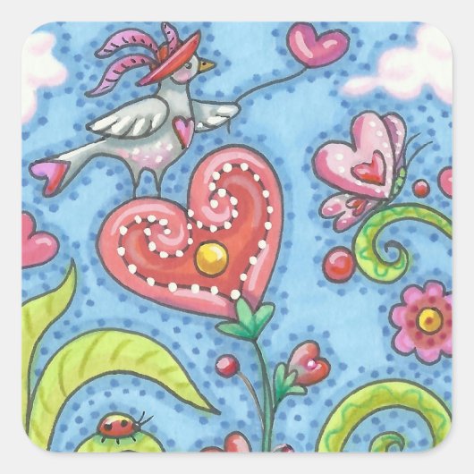 VALENTINE GARDEN WHIMSICAL STICKER Sheet (Vorderseite)