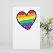 Valentine Gay Pride Rainbow Heart Briefpapier (Stehend Vorderseite)
