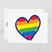 Valentine Gay Pride Rainbow Heart Feiertagskarte (Vorne/Hinten)