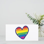 Valentine Gay Pride Rainbow Heart Feiertagskarte (Stehend Vorderseite)