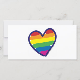 Valentine Gay Pride Rainbow Heart Feiertagskarte