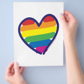 Valentine Gay Pride Rainbow Heart Flyer (Hand)