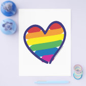 Valentine Gay Pride Rainbow Heart Flyer (Einzeln)