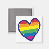 Valentine Gay Pride Rainbow Heart Magnet (Vorderseite/Rückseite)